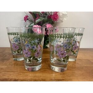 Vintage Portmeirion Botanic Garden Clematis Florida‎ Highball Glasses Set